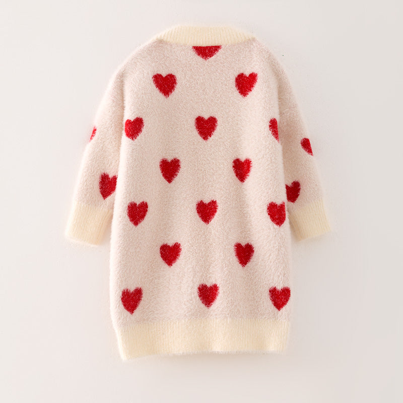 （In Stock L19-2-3 L18-3-3）Mommy and Me Valentine's Day Love Sweater Cardigan