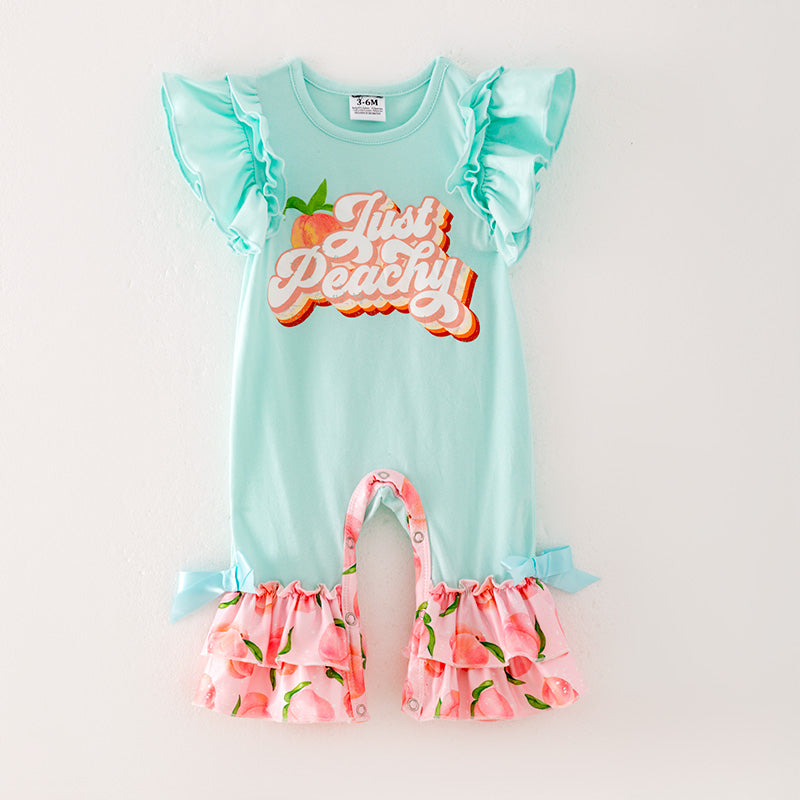 Baby Girls Mint Ruffled Infant Romper