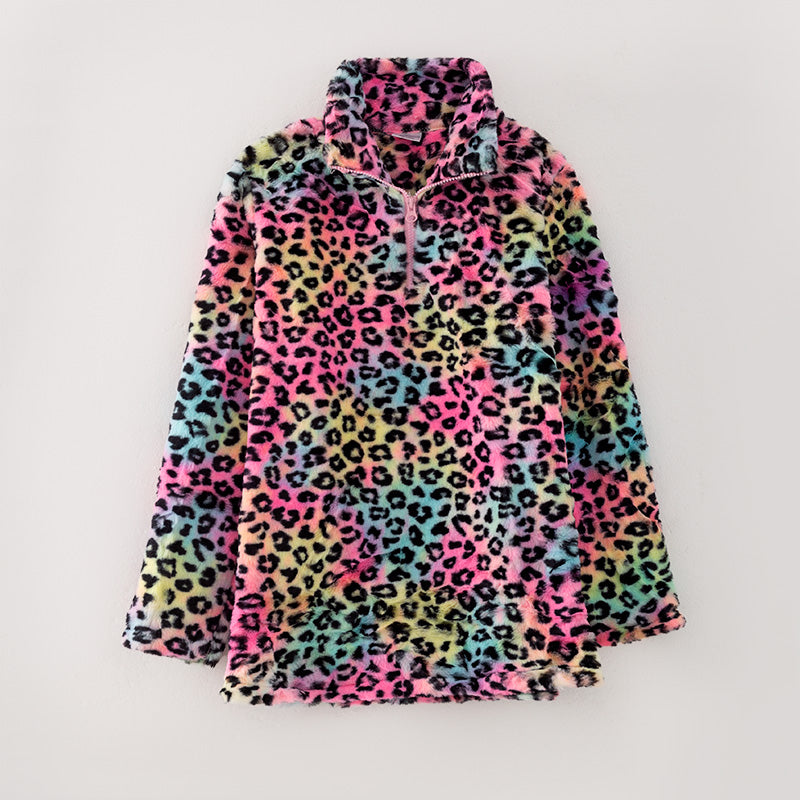 （In Stock L16-4-1）Adults Fall and Winter Leopard Print Coat