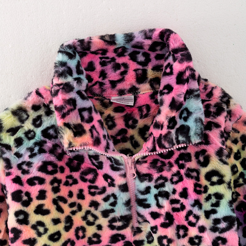 （In Stock L16-4-1）Adults Fall and Winter Leopard Print Coat