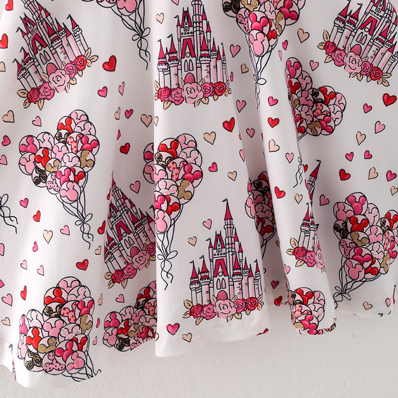 （In Stock Q8-5-2）Girls Valentine's Day Print Dress