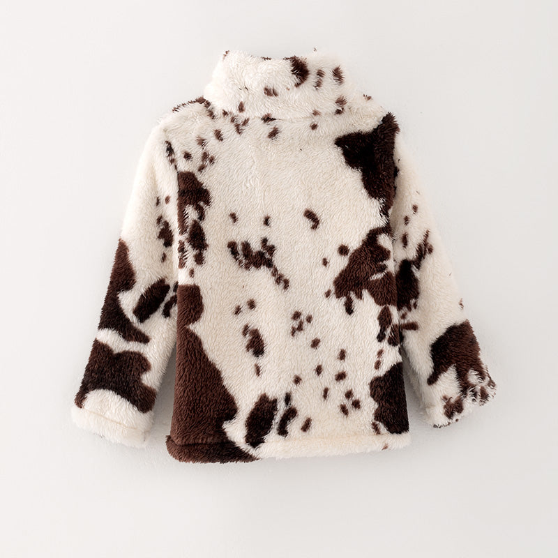 （In Stock Q7-2-2）One Pack(6 Pieces total) Mommy and Me Fall and Winter Cow Print Coat