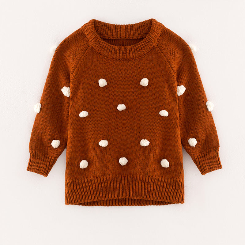 （In Stock L17-4-1）Girls Fall and Winter Brown Sweater