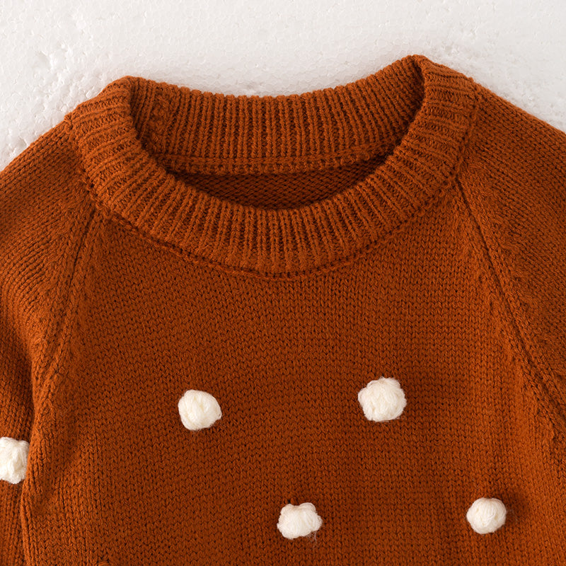 （In Stock L17-4-1）Girls Fall and Winter Brown Sweater