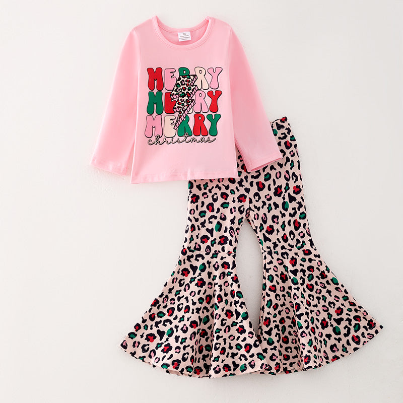 （In Stock G19-1-1）One Pack(10 Pieces total) Girls Christmas Print Outfit Set