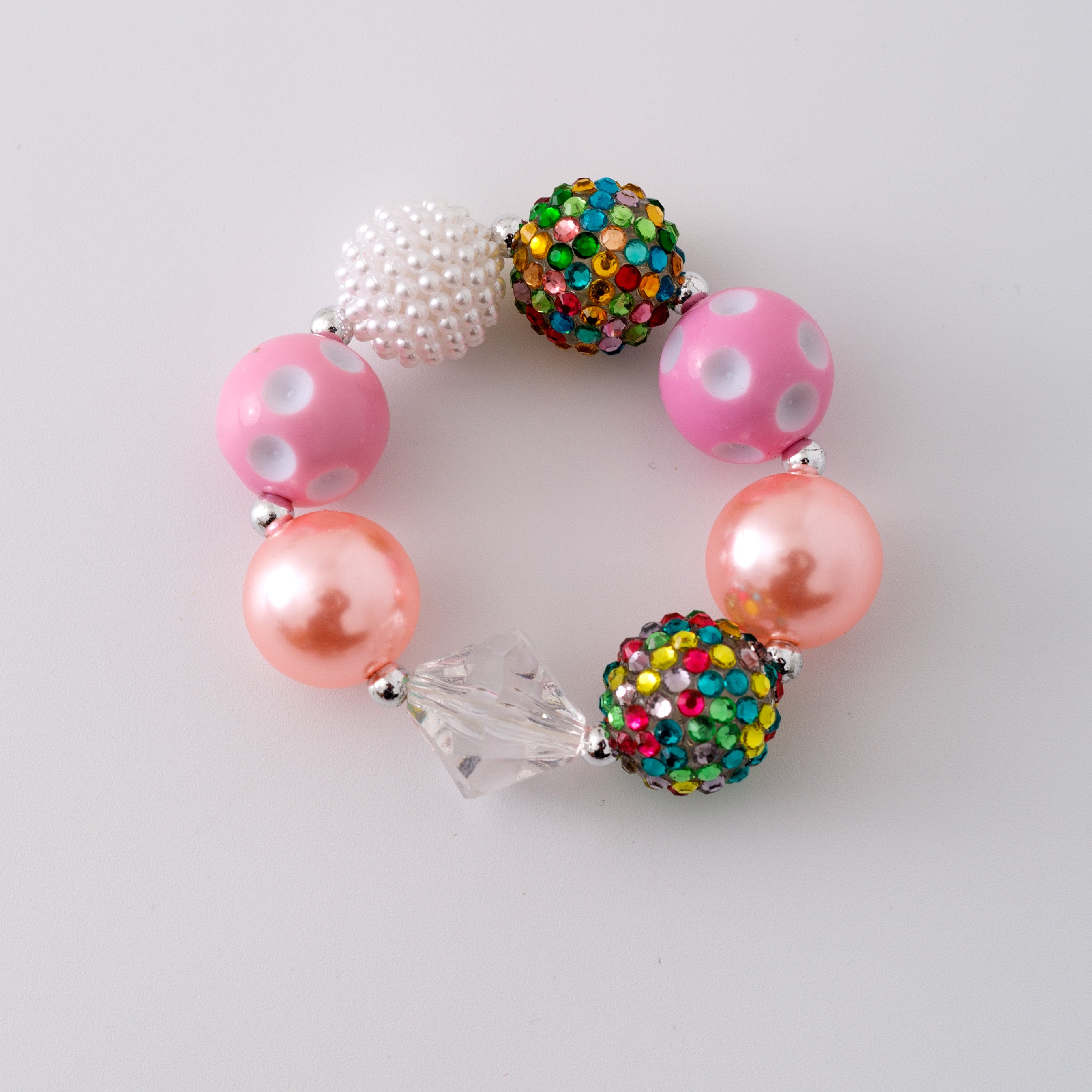 （In Stock G11）Girls Rhinestone Beaded Bracelet