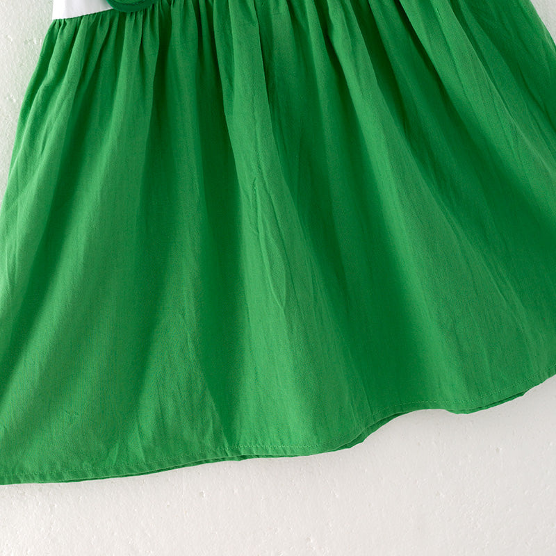 （In Stock G24-2-2）Girls St.Patrick's Day Embroidery Cotton Dress