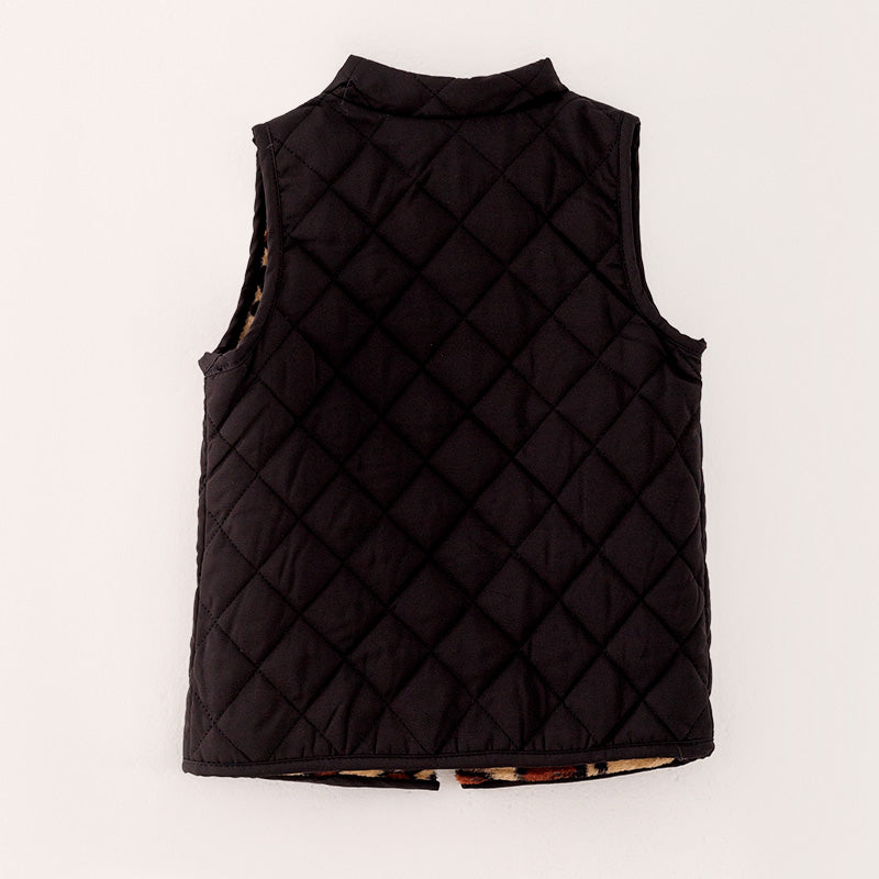 （In Stock G23-1-2 G23-2-3）Mommy and Me Black Reversible Vest