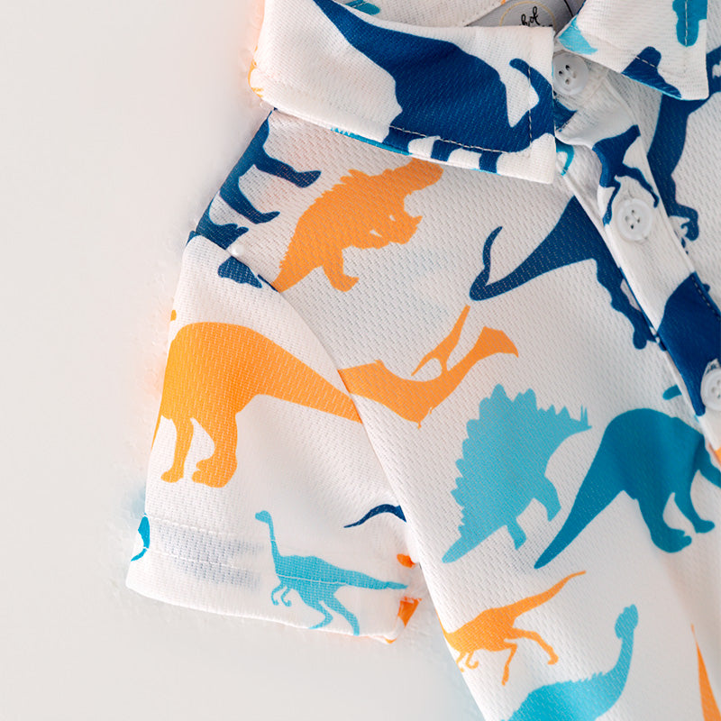 (In Stock L06-03-01)Baby Boys Dinosaur Print Romper