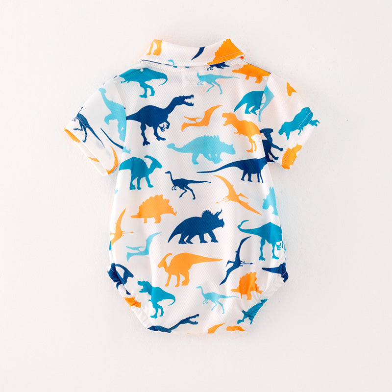 (In Stock L06-03-01)Baby Boys Dinosaur Print Romper