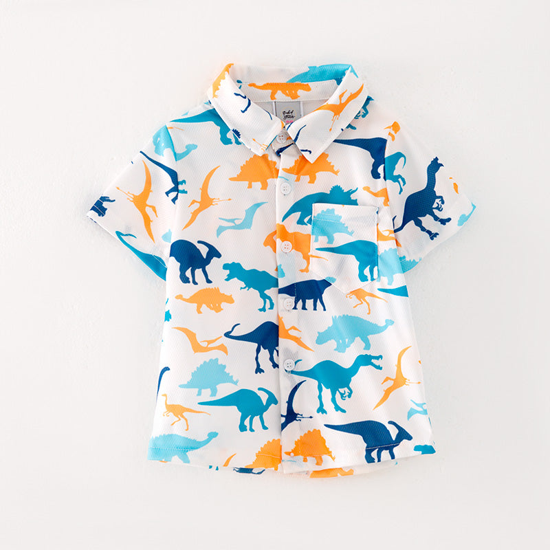 (In Stock L06-03-01)Boys Dinosaur Print T-shirt