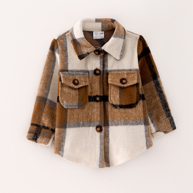 （In Stock G28-3-3 G31-3-1）Mommy and Me Fall Brown Plaid Coat