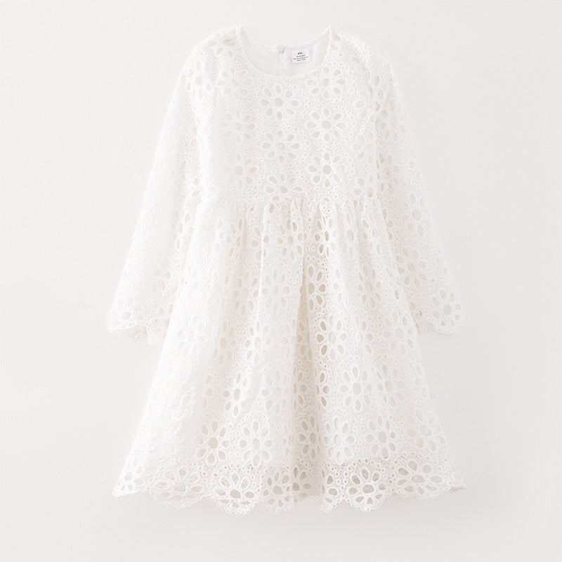 （In Stock G26-2-1）Mommy and Me Fall Lace Floral Dress