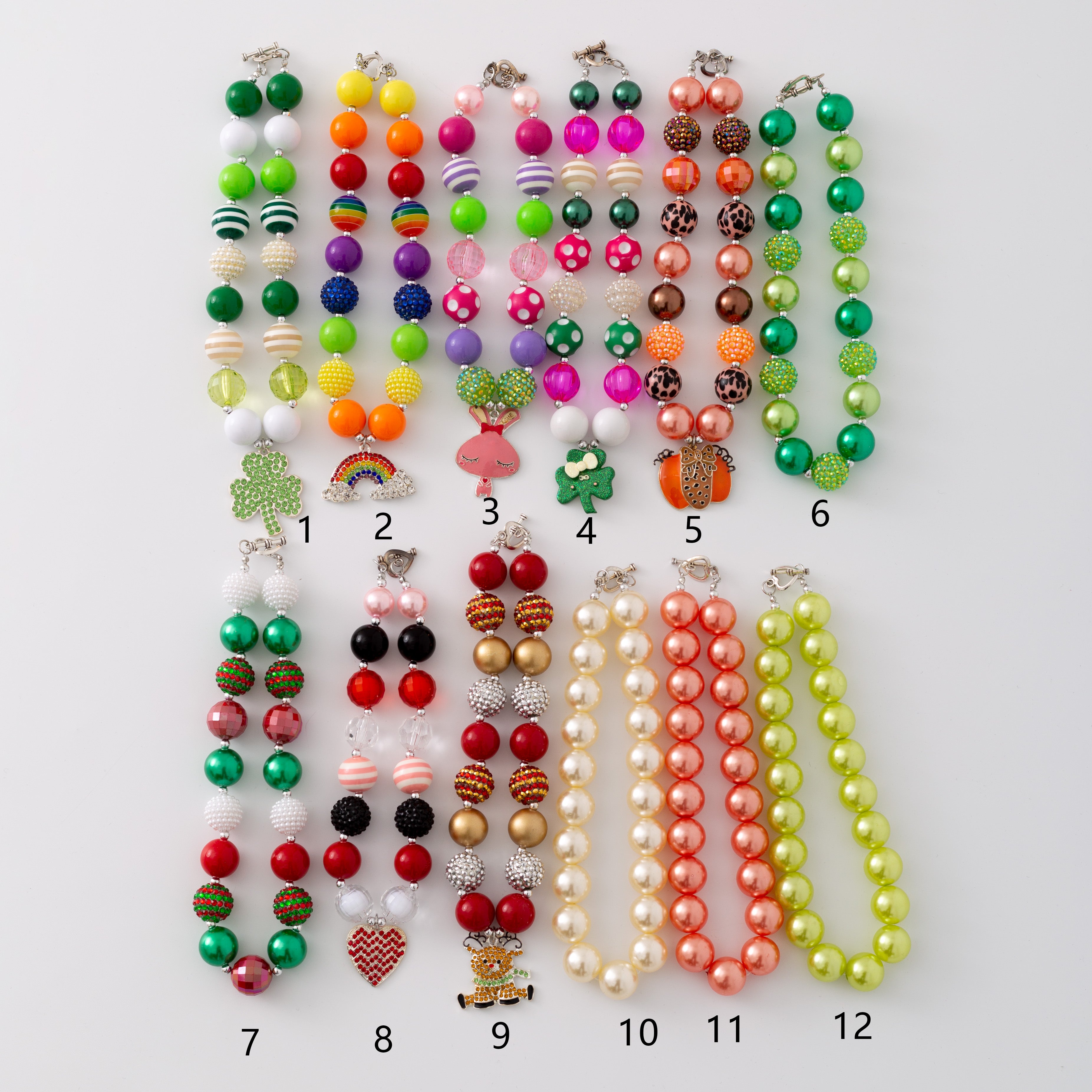 （In Stock G11）Girls Rhinestone Beaded Necklace