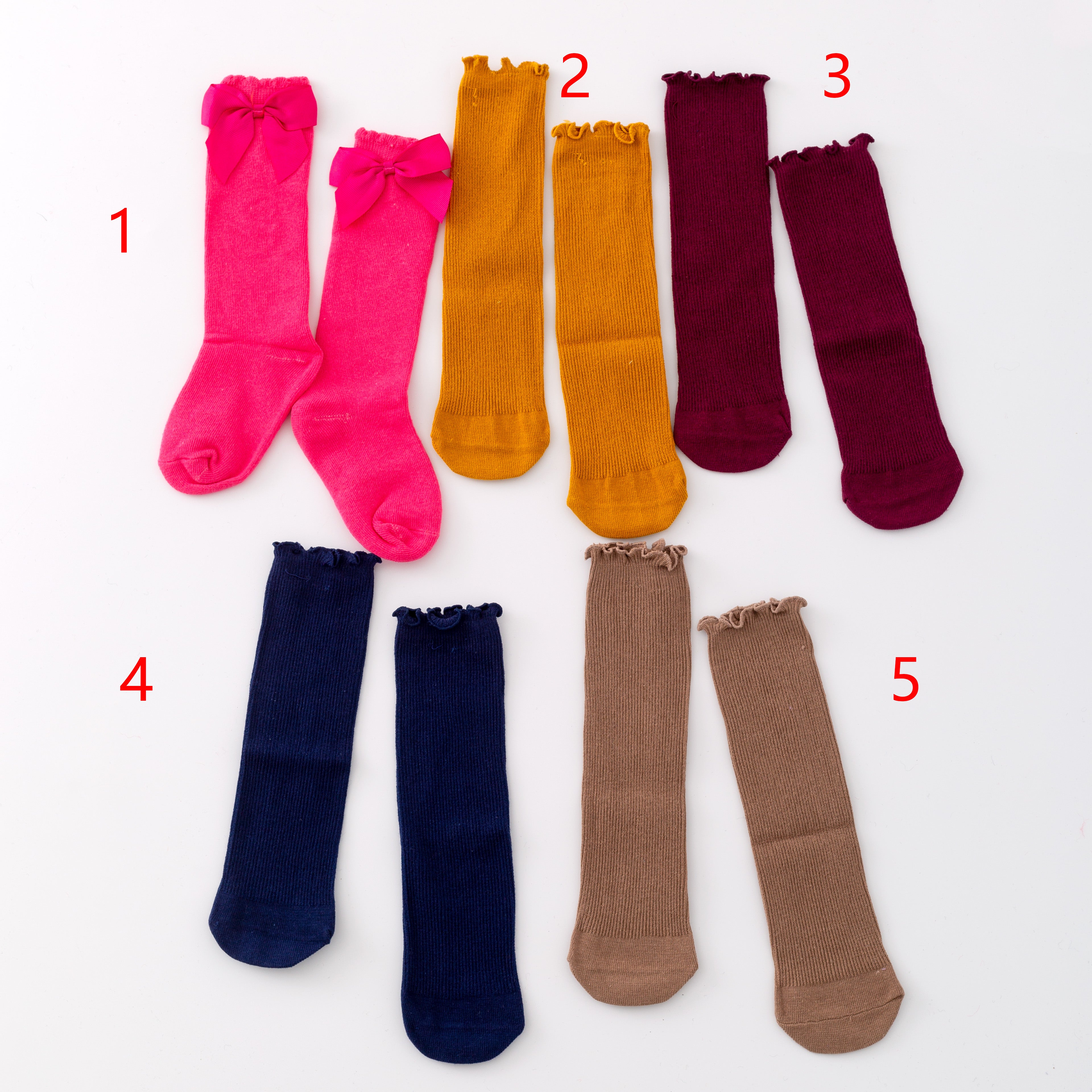 （In Stock）Kids Solid Colored Socks 11.28-1