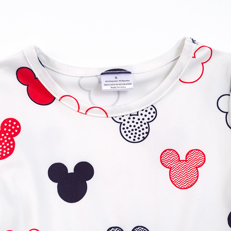 (In Stock Q09-05-01)Mickey Mouse Girls Portrait Print Short Sleeve Shorts Set