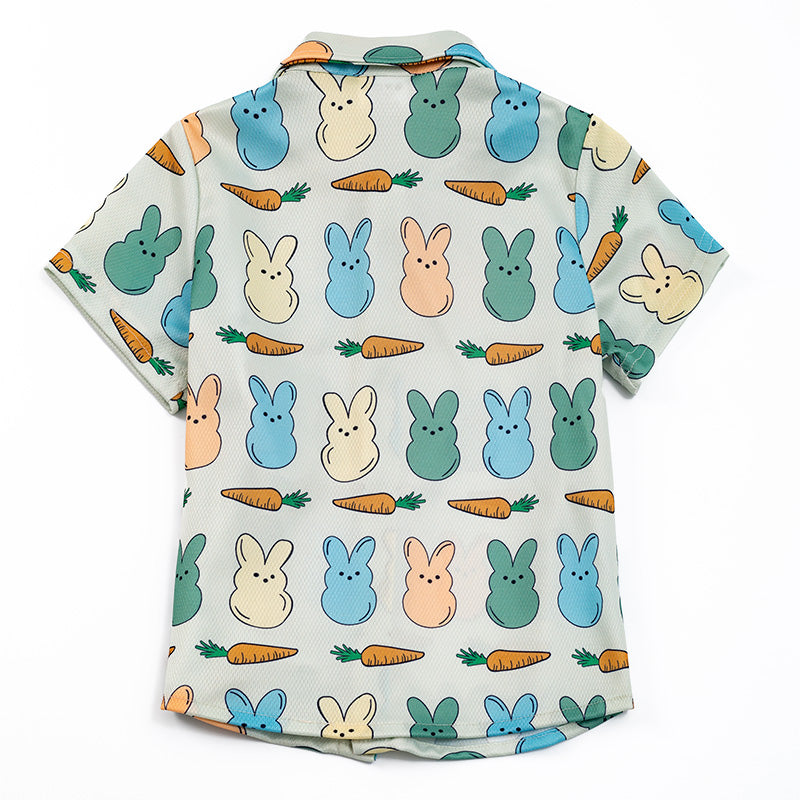 Boys Bunny Peeps Print Button Down Shirt