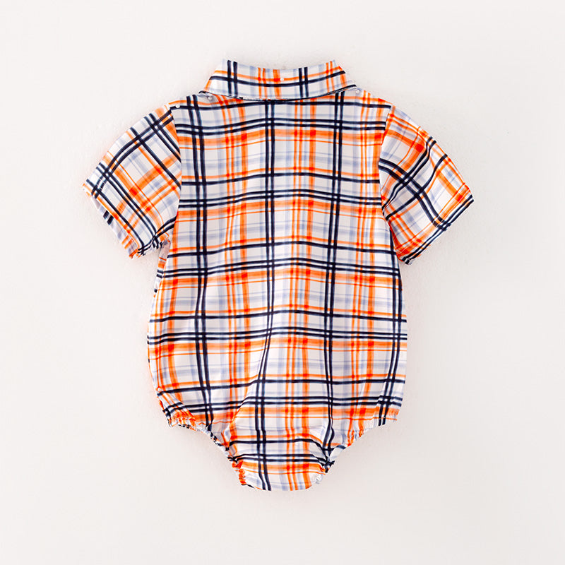 （In Stock G24-04-01）Baby Boys Summer Plaid Romper