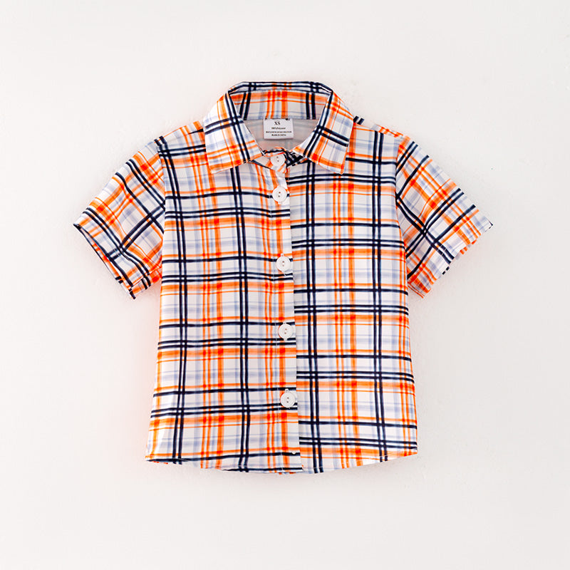 (In Stock G24-04-01)Boys Summer Plaid Shirt