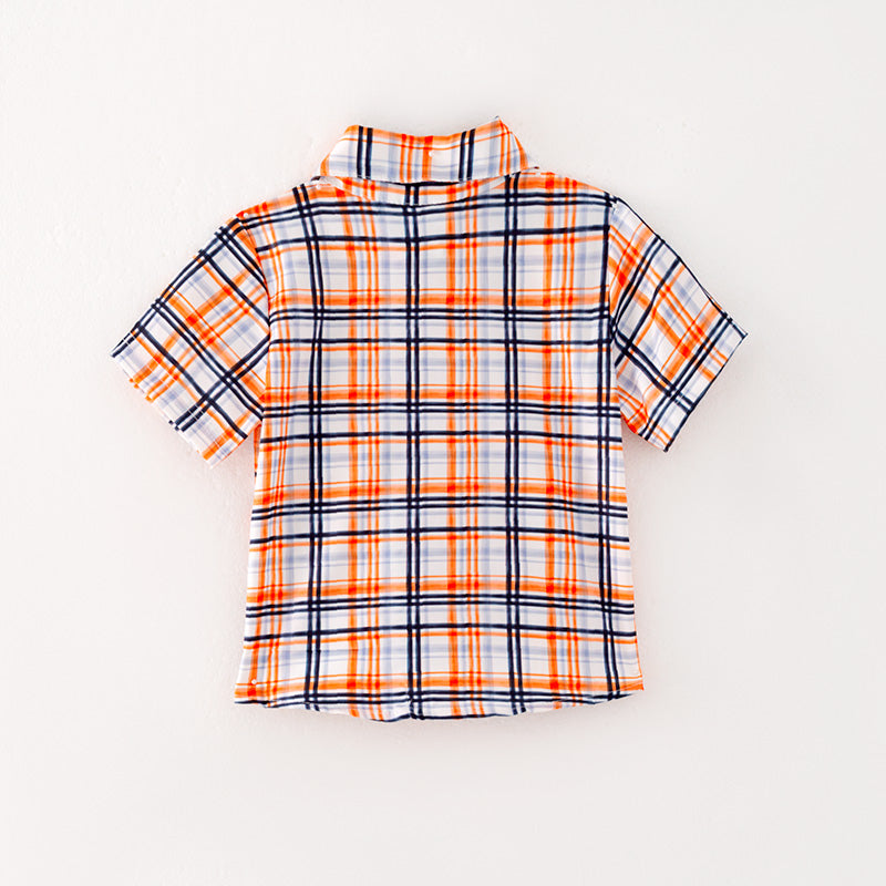 (In Stock G24-04-01)Boys Summer Plaid Shirt