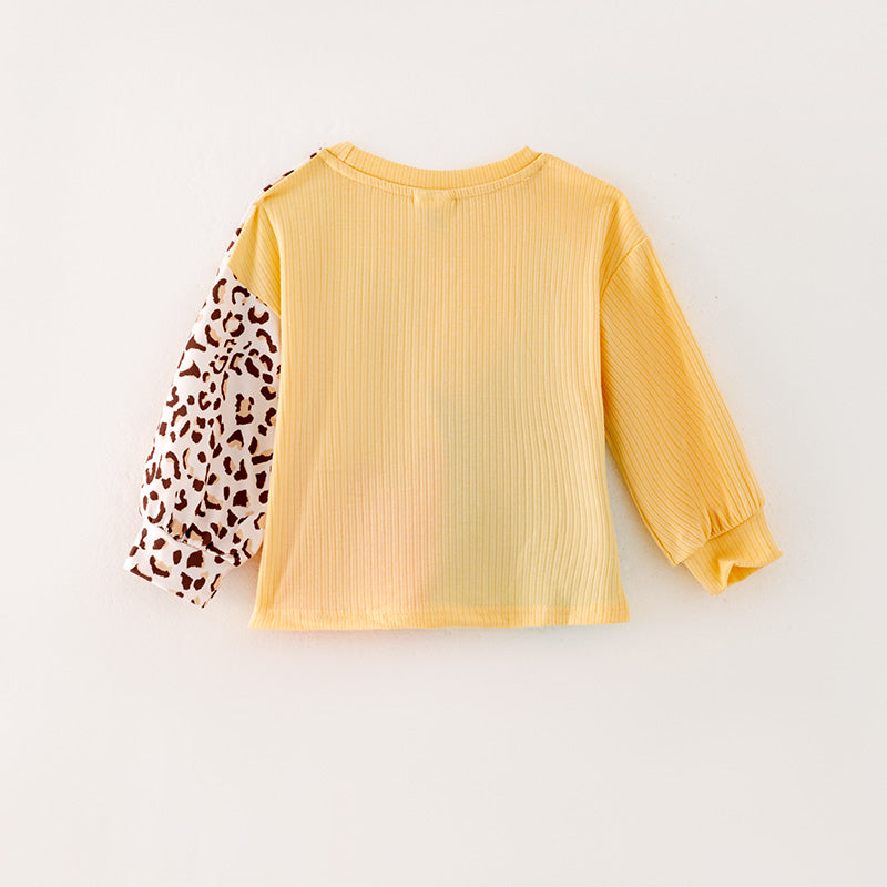 （In Stock G25-04-02 G25-04-03）Mommy & Me Leopard Print Color Matching T-shirt