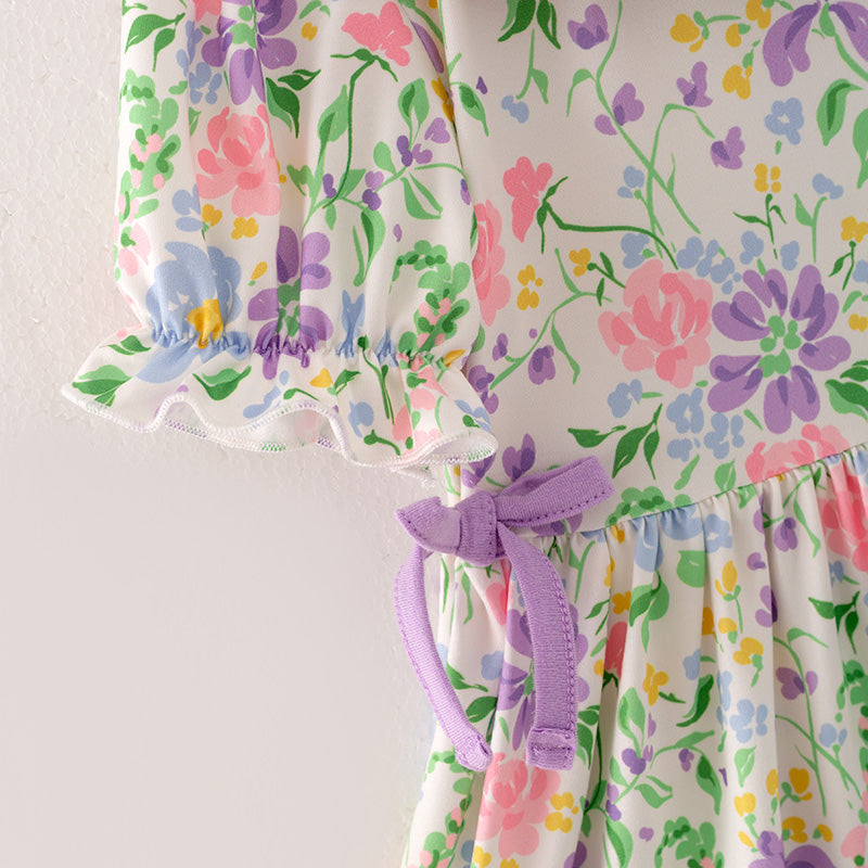 （In Stock A2-5-1）Girls Easter Bunny Embroidery Dress