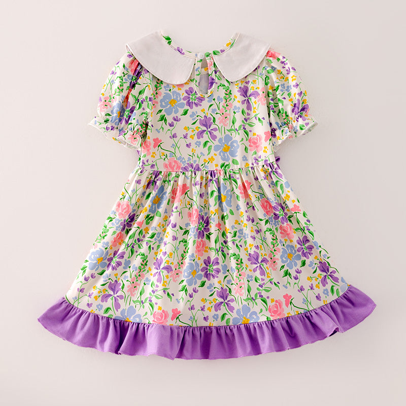 （In Stock A2-5-1）Girls Easter Bunny Embroidery Dress