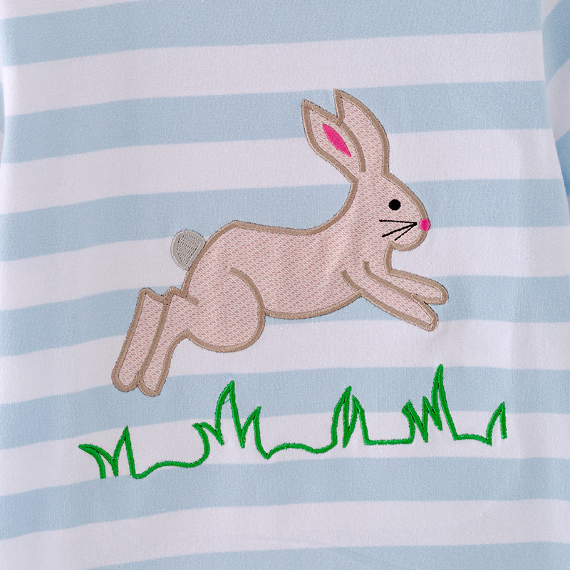 （In Stock A3-4-2）Boys Easter Bunny Applique Cotton Top