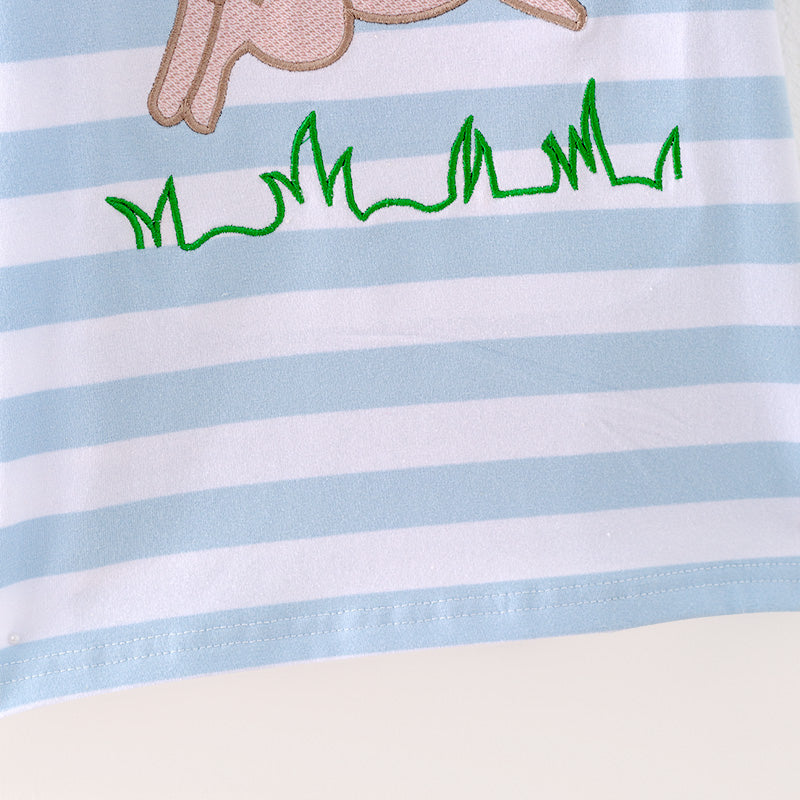 （In Stock A3-4-2）Boys Easter Bunny Applique Cotton Top