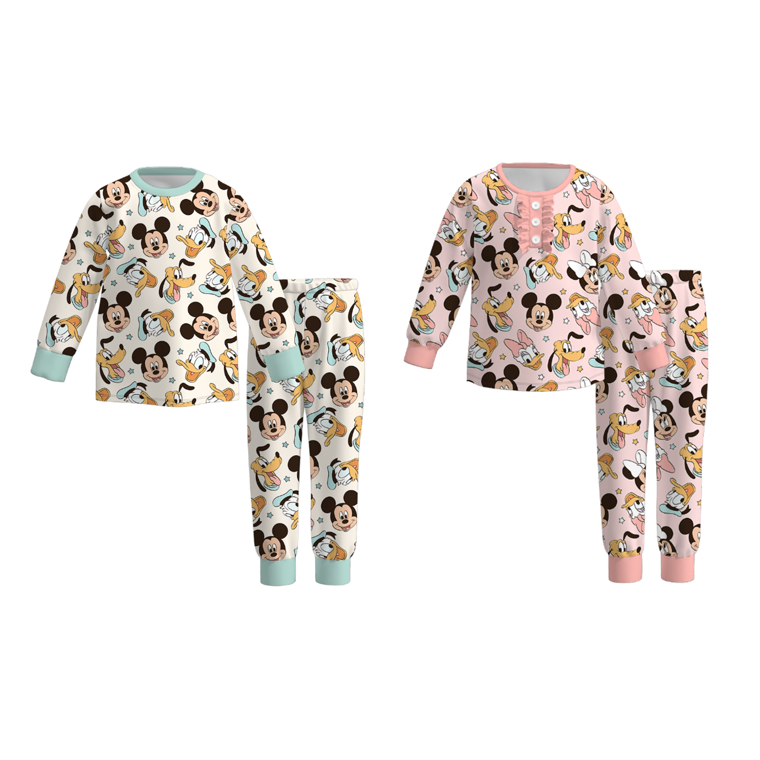 （Pre Order）Girls＆Boys Spring and Summer Cartoon Print Pajamas