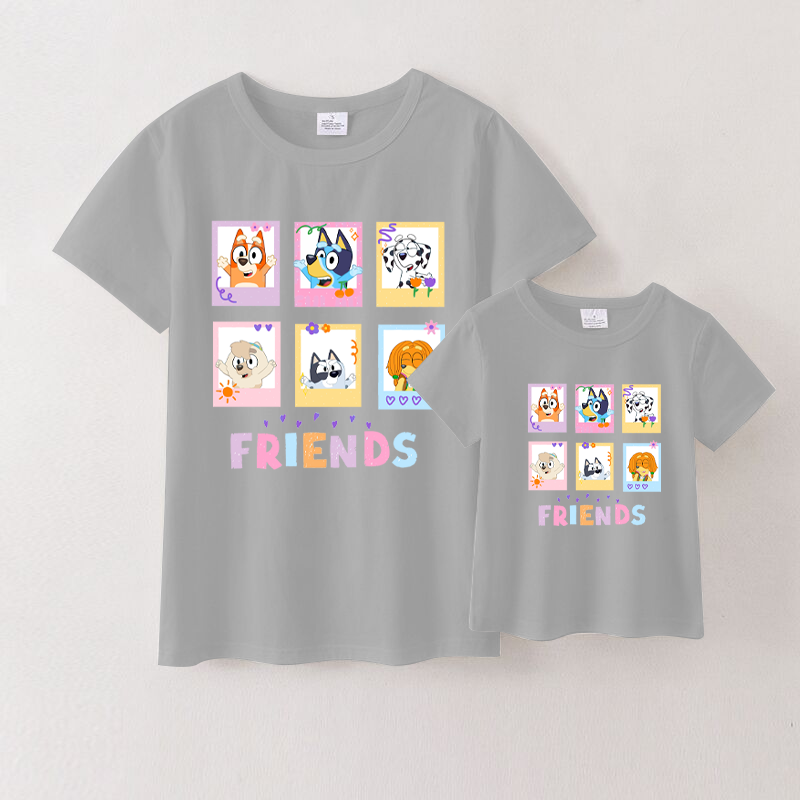 (Pre Order)Mommy & Me Grey Short Sleeves Cotton T-Shirts