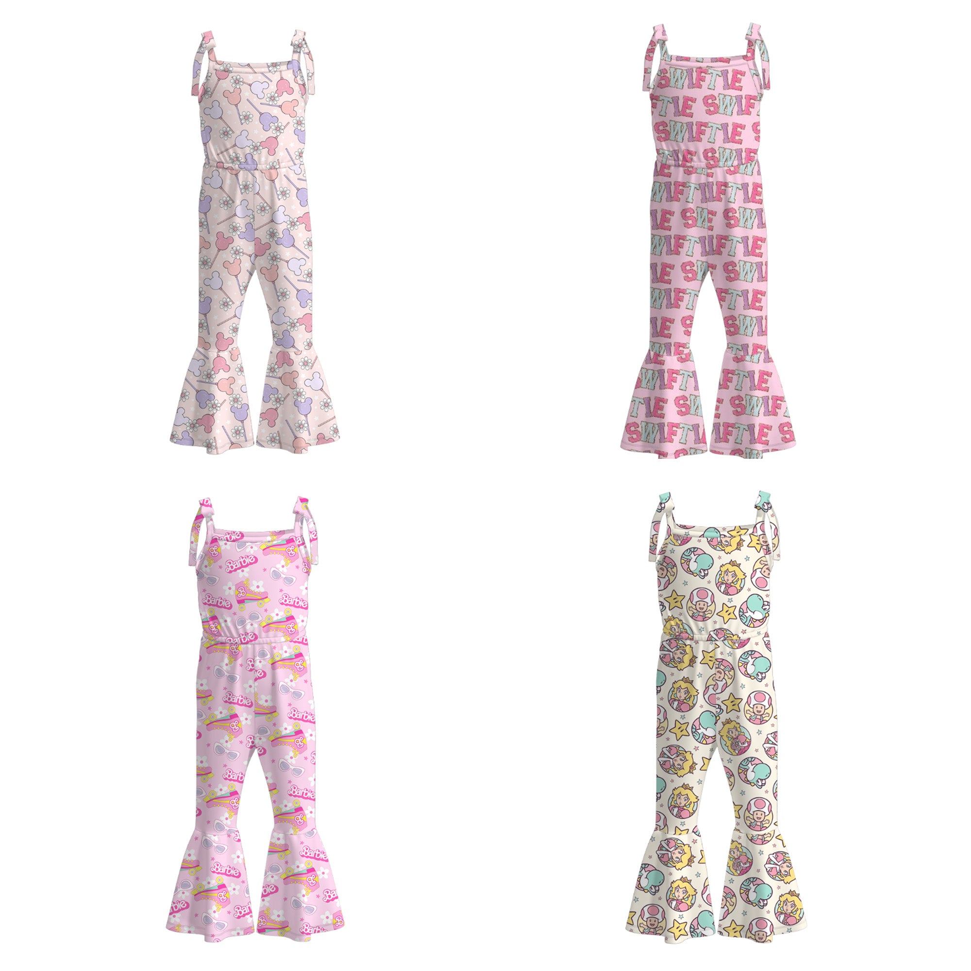 （Pre Order）Girls Character Print Jumpsuit