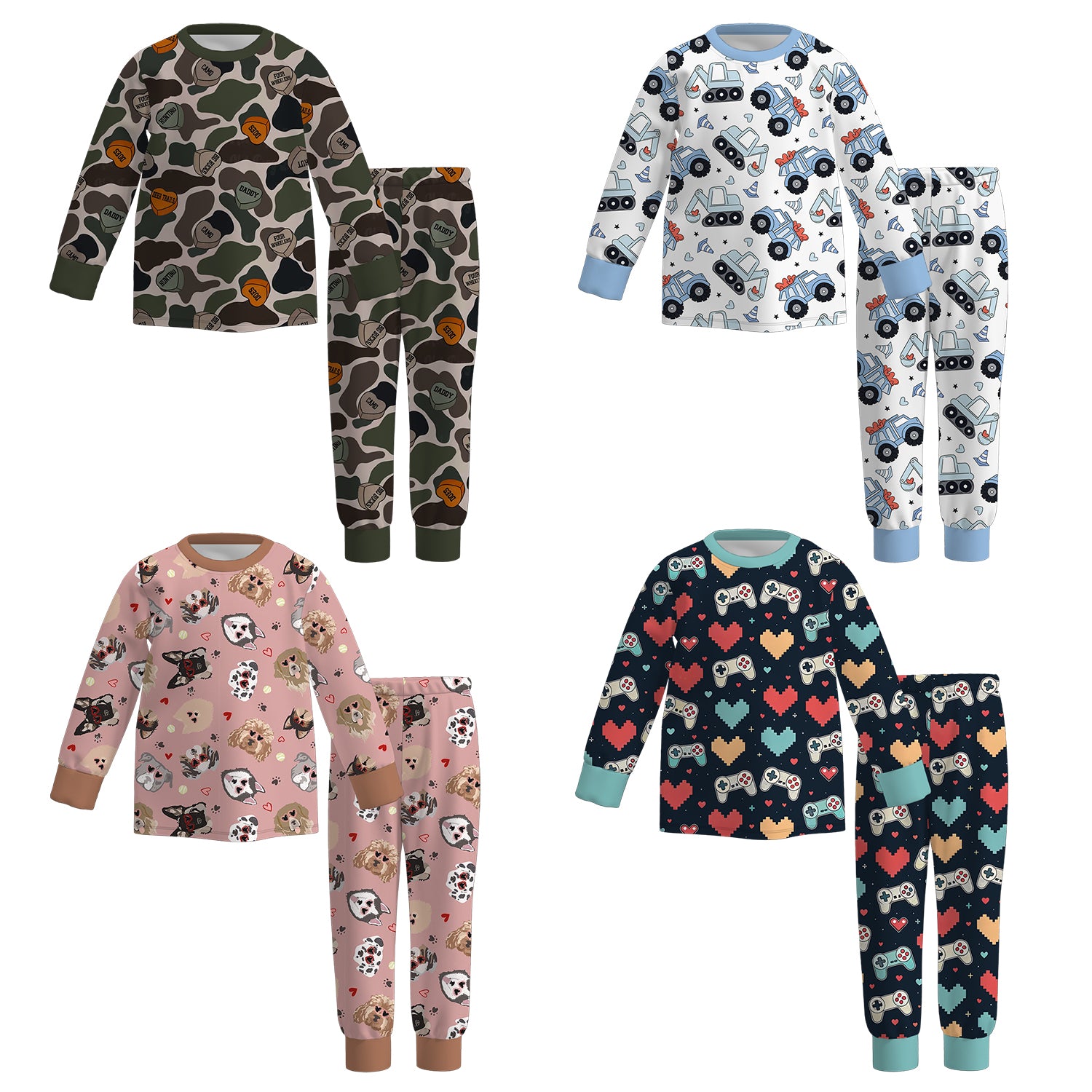 （Pre Order）Boys Valentine's Day Print Pajamas