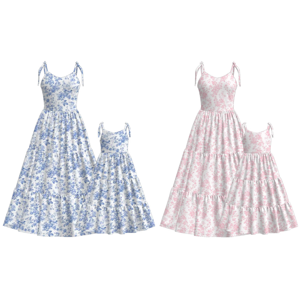 （Pre Order）Mommy＆Me Spring and Summer Floral Print Dress