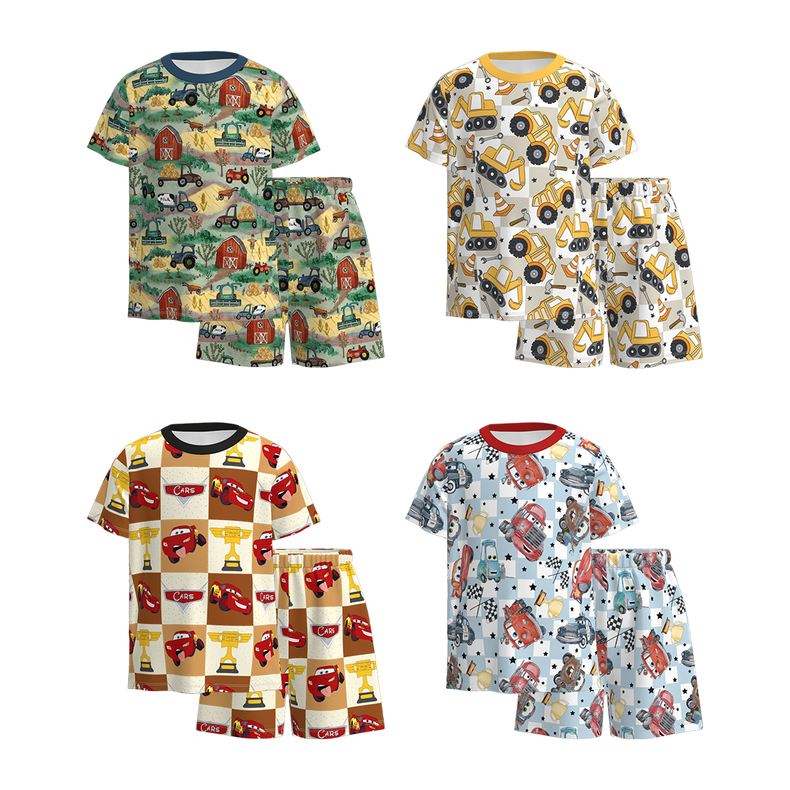 （Pre Order）Boys Spring and Summer Truck Print Pajamas