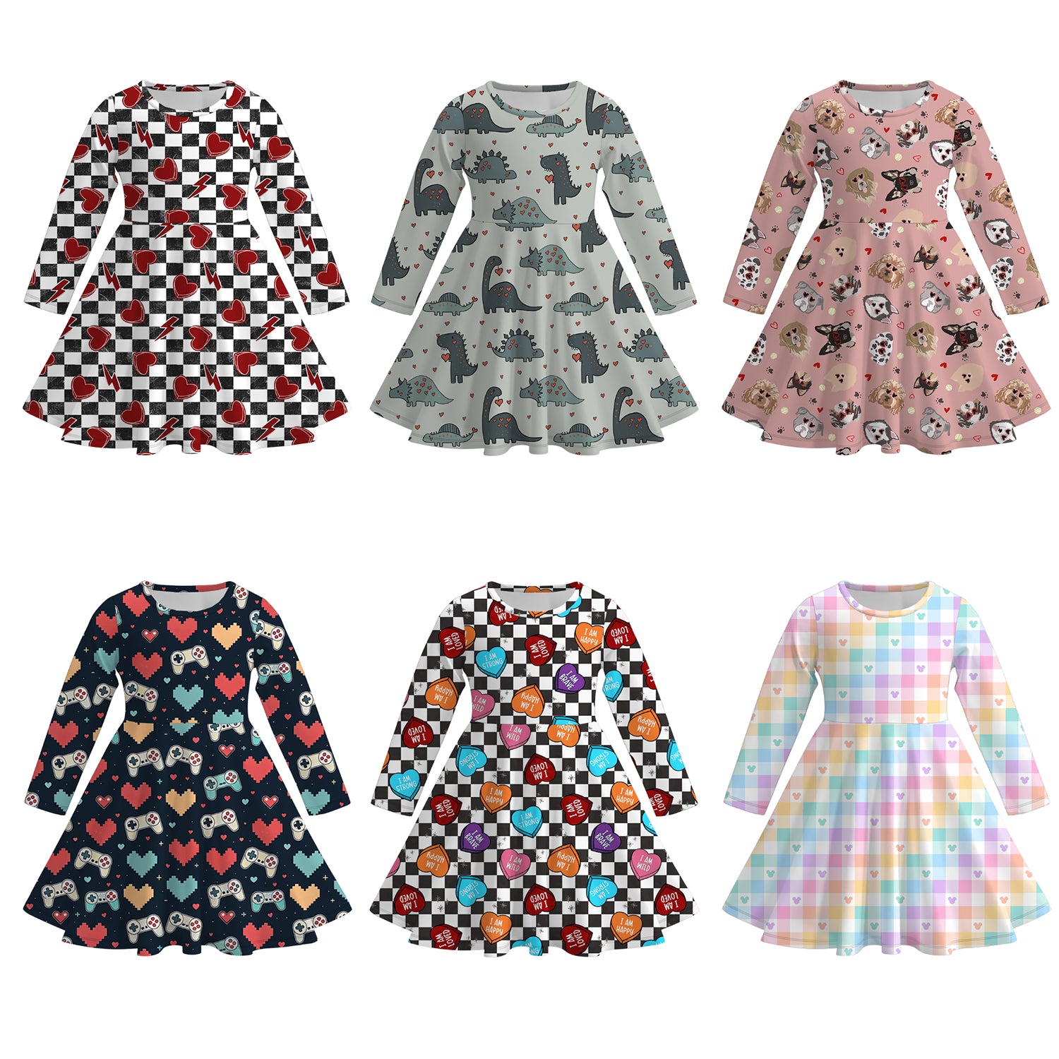 （Pre Order）Girls Valentine's Day Print Dress