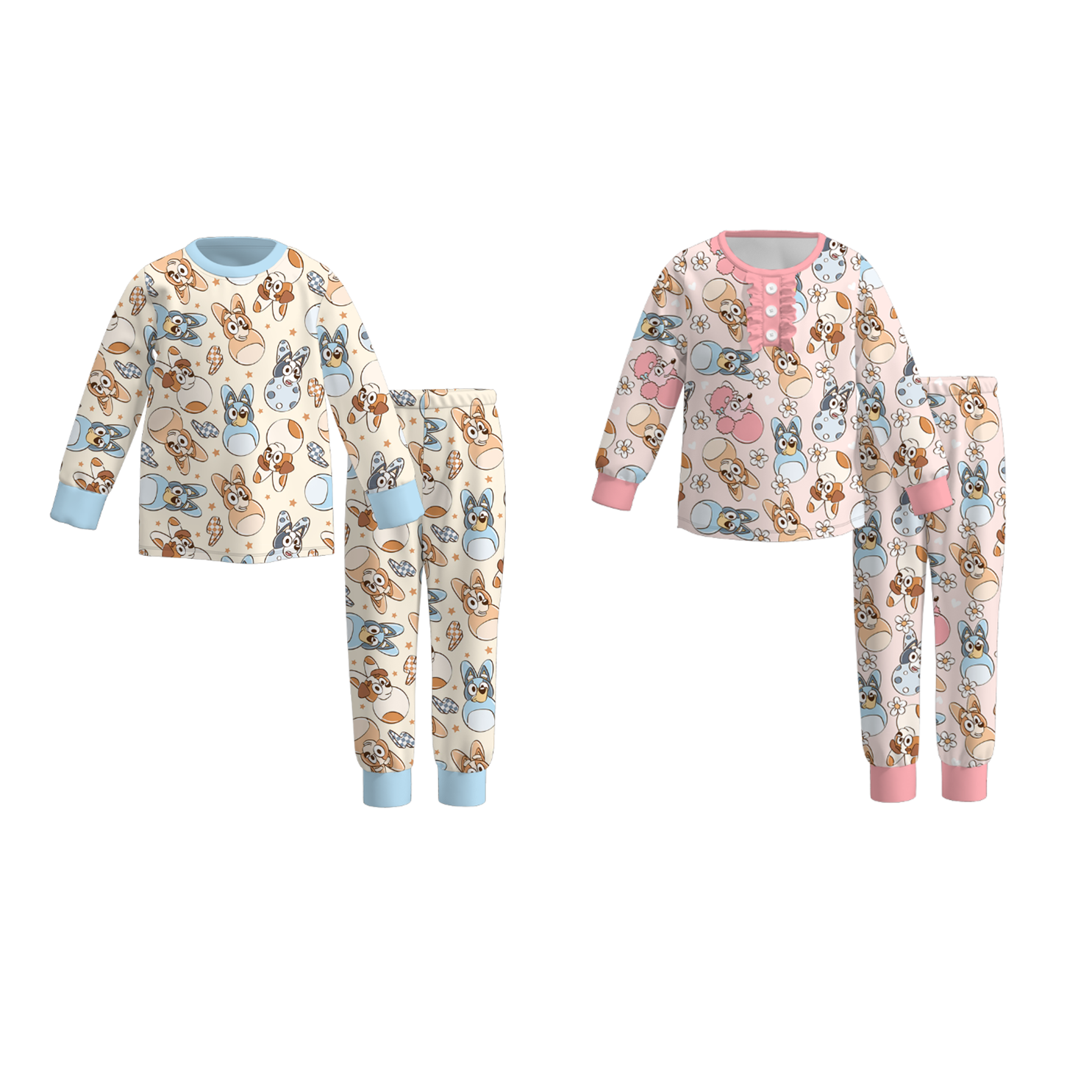 （Pre Order）Girls＆Boys Easter Cartoon Print Pajamas