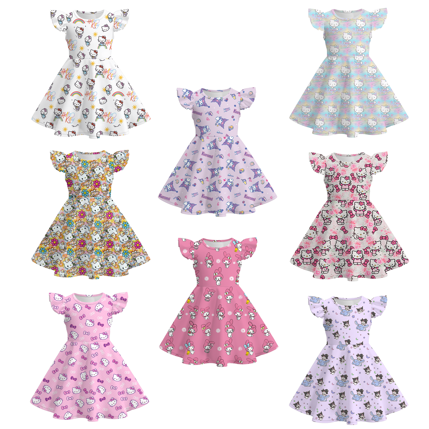 （Pre Order）Girls Summer Sanrio Print Twirl Dress