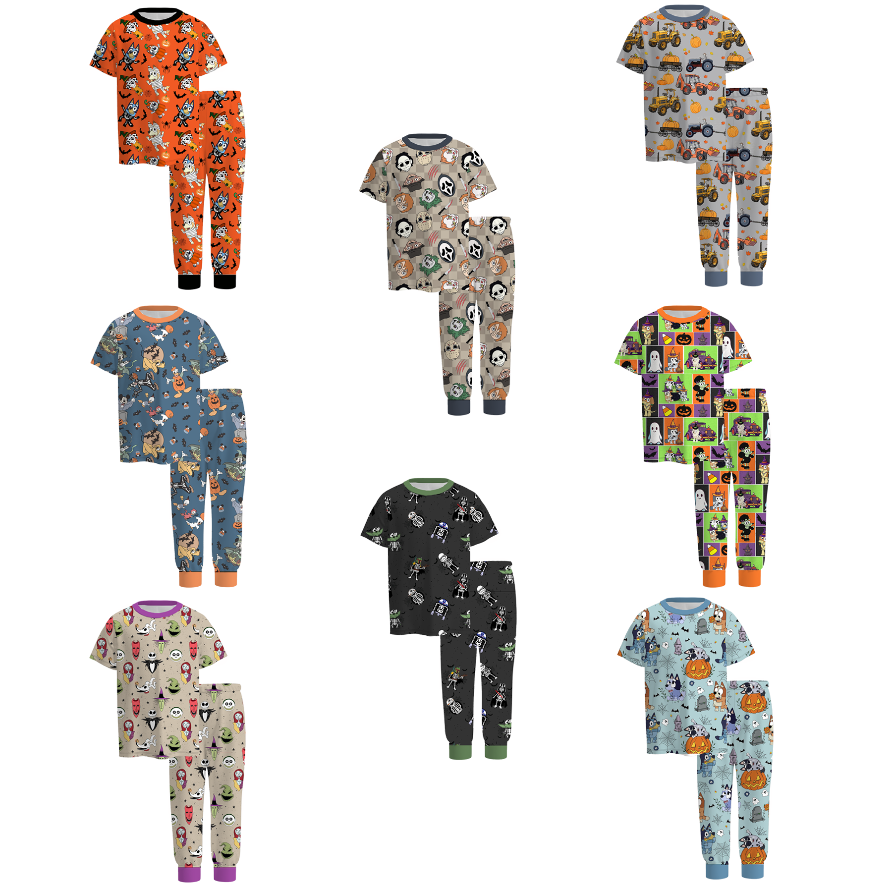 （Pre Order）Boys Halloween Cartoon Print Pajamas