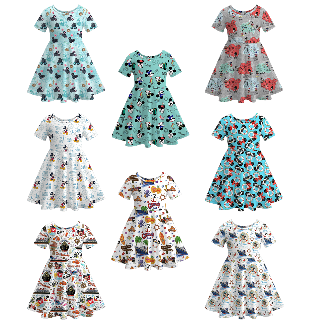 （Pre Order）Girls Summer Mickey Print Twirl Dress