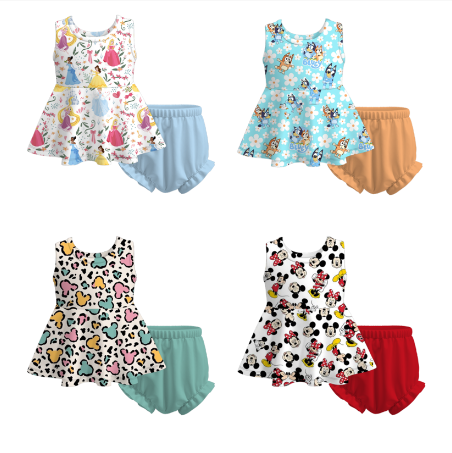 (Pre Order)Baby Girls Character Print Shorts Set