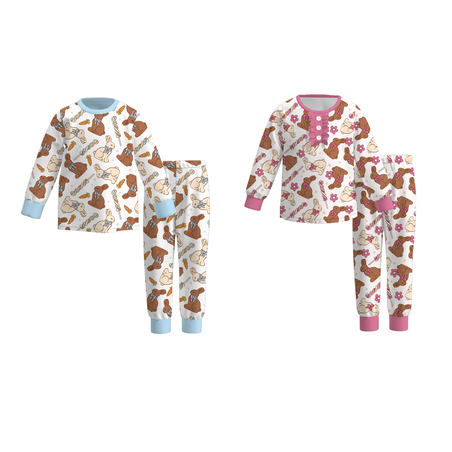 （Pre Order）Girls＆Boys Easter Bunny Print Pajamas