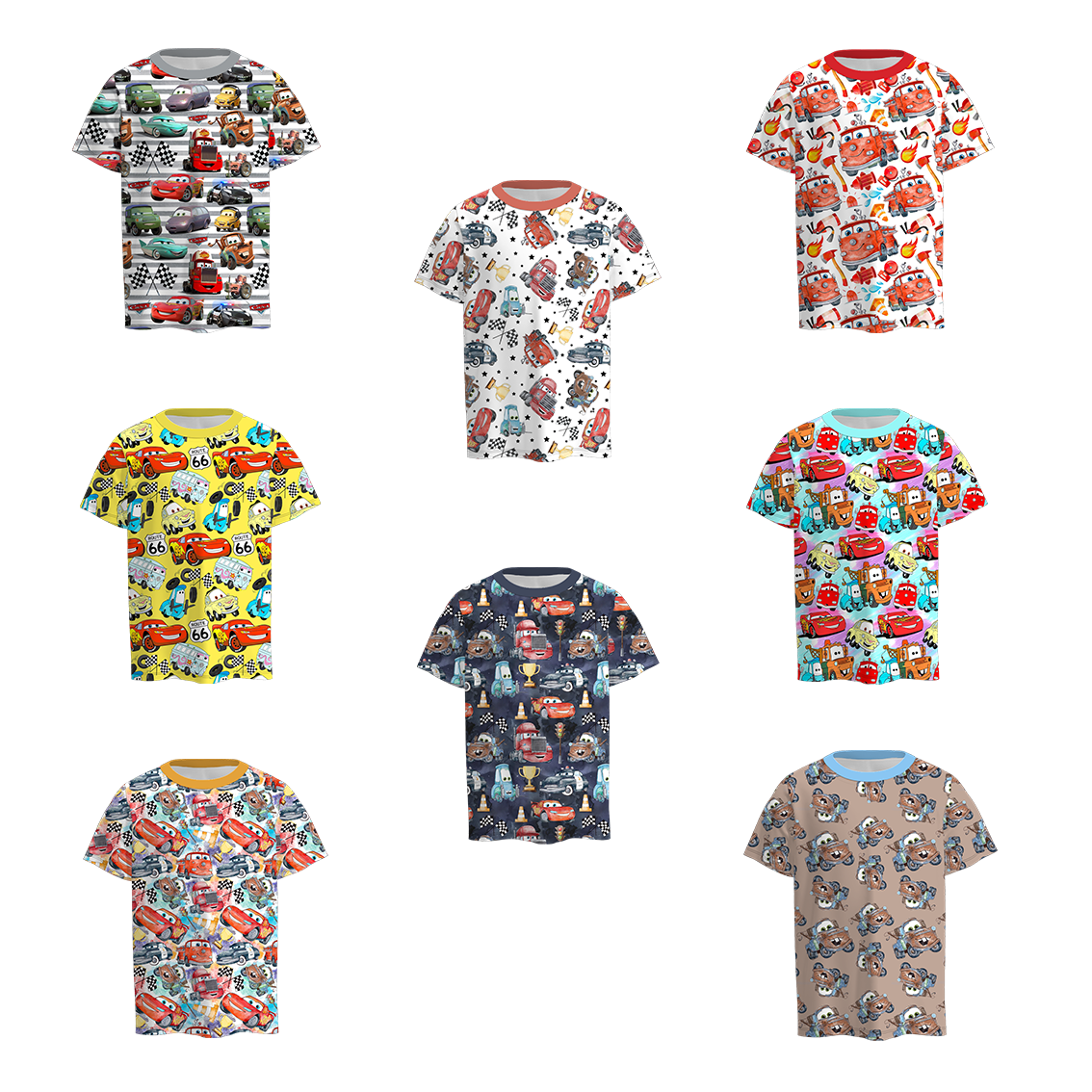 （Pre Order）Boys Summer Cars Pixar Print Shirt