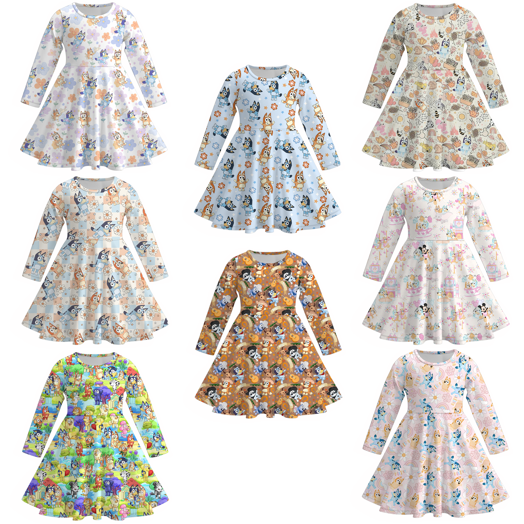 （Pre Order）Girls Cute Cartoon Print Dress