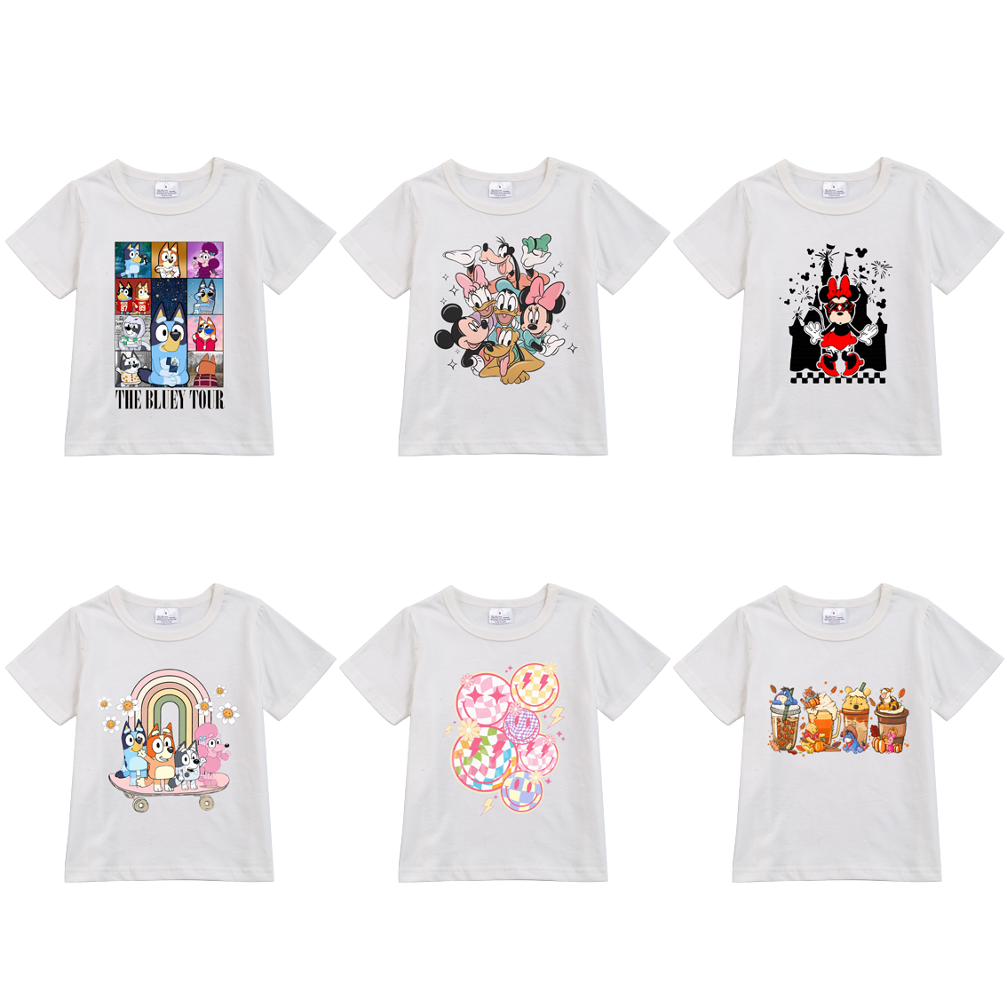 (Pre Order)Cartoon Printed Short Sleeve T-shirt for Girls in Summer