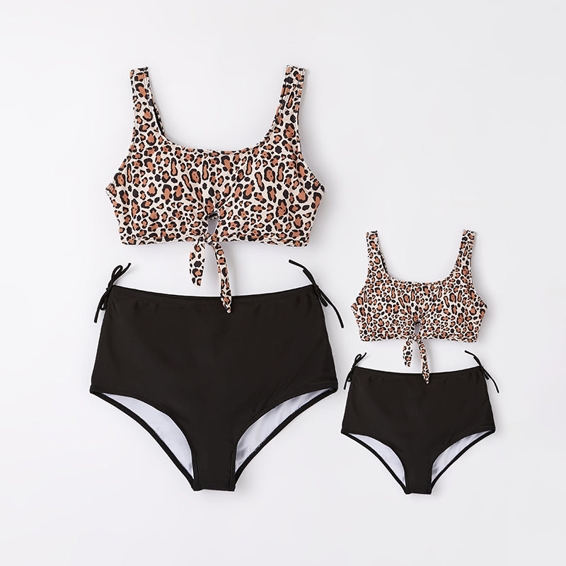 （In Stock）Mommy and Me Summer Leopard Print Swimsuit