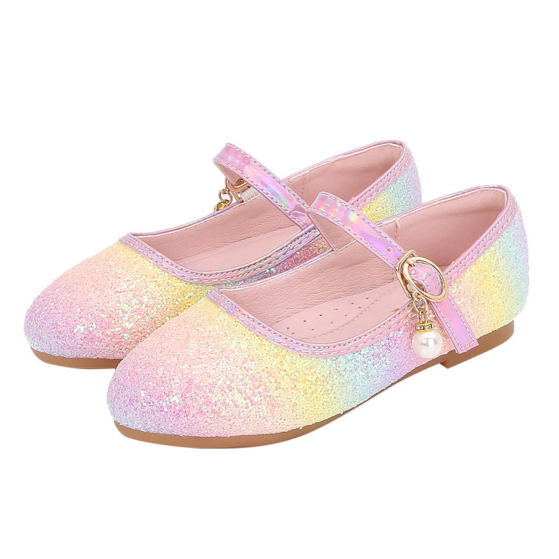 （Pre Order）Rainbow Hues Stylish Girls' Soft Sole Shoes