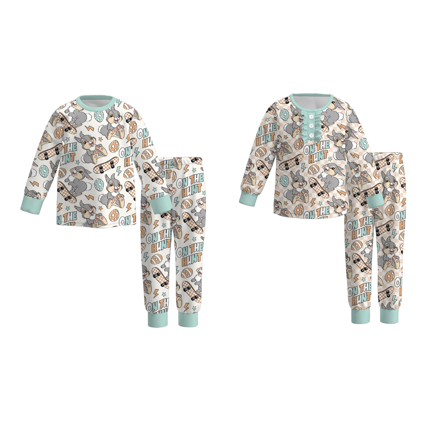 （Pre Order）Girls＆Boys Easter Bunny Print Pajamas