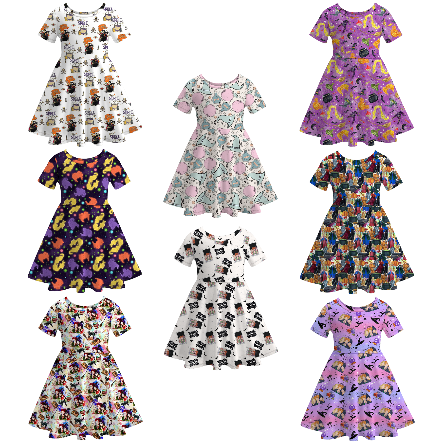 （Pre Order）Girls Halloween Cartoon Print Dress