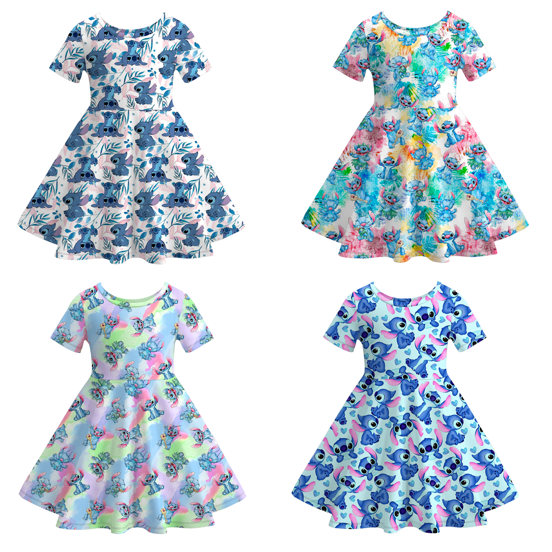 （Pre Order）Girls Spring and Summer Cartoon Print Dress